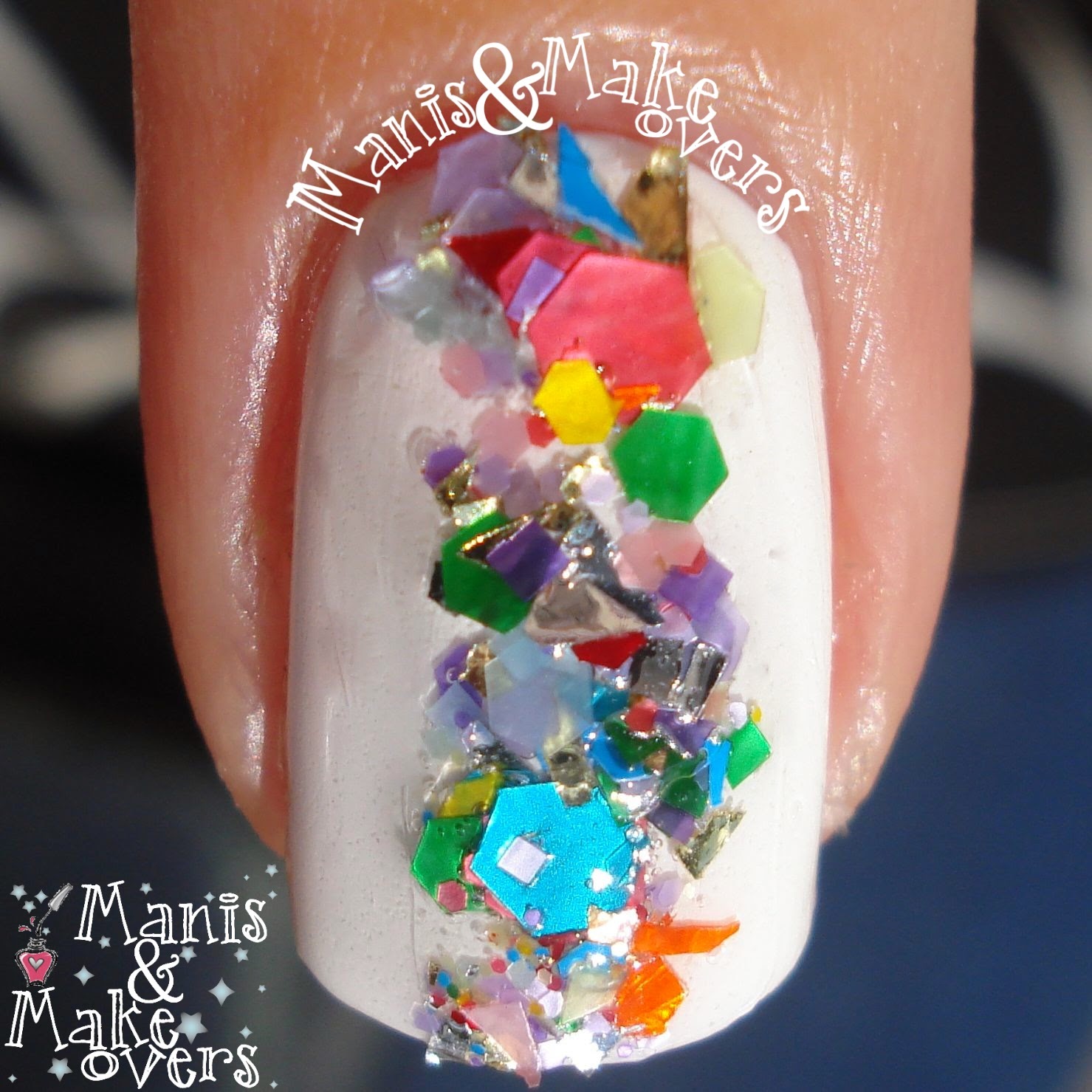 Manis & Makeovers Loose glitter nail art