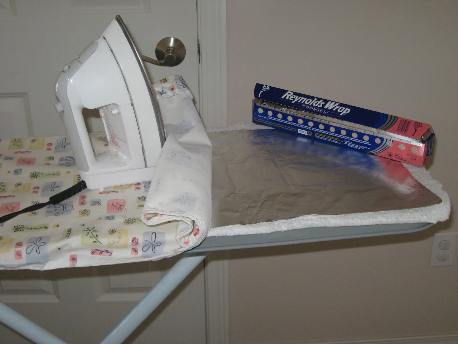Sisters with Stuff Put a piece of foil UNDER your ironing board cover