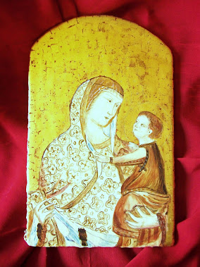 Falsi d'autore con tecniche antiche  - icone sacre Madonna col Bambino di Pietro Lorenzetti