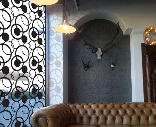 laser cut panels Architectural window screens in modern circles design