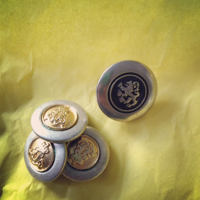 Buttons from Button Button, Code of Arms buttons, Silver Buttons, Vintage Buttons