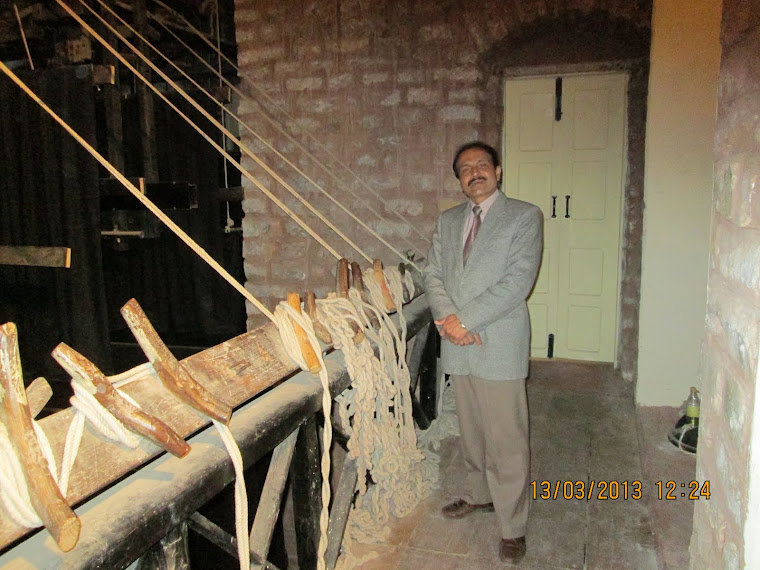 Gaiety Theatre Guide  Mr  Rajendra.Gautam at the "Curtain-call" enclosure of "Old Gaiety theatre.