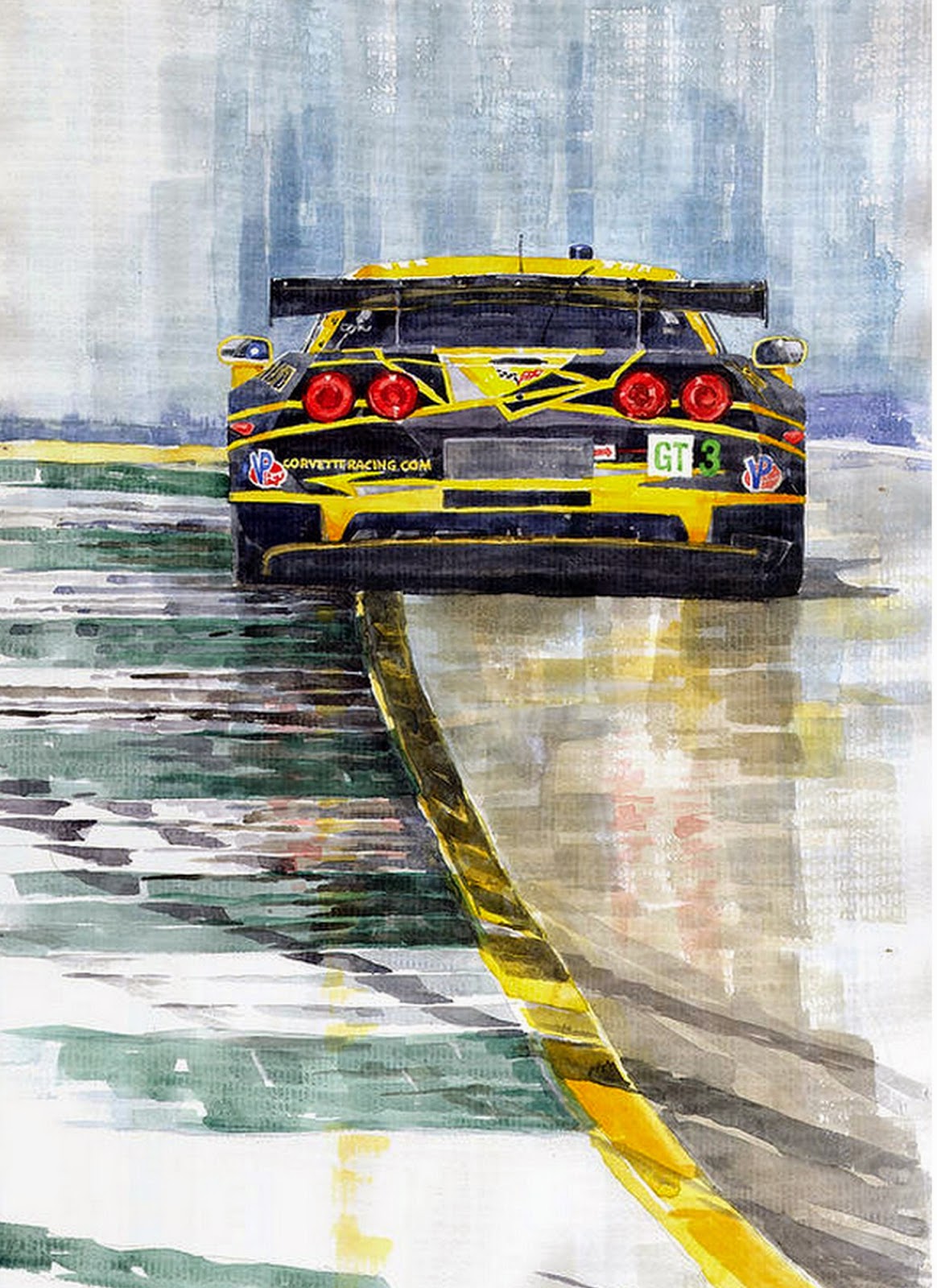 pinturas-de-carros-de-carreras cuadros-con-autos-pintados