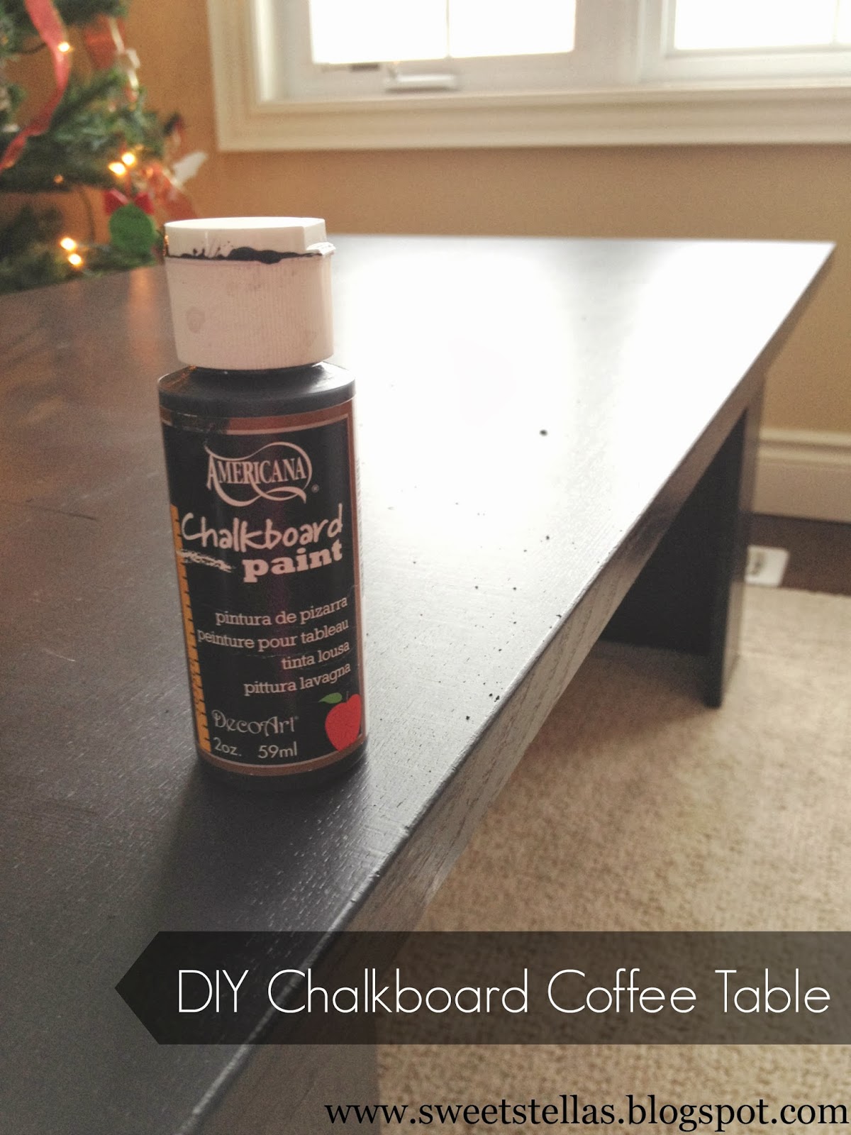 Sweet Stella's DIY Upcycled DecoArt Chalkboard Coffee Table