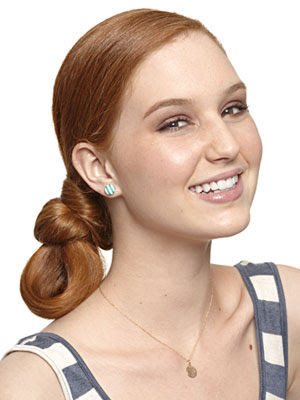 try a new hairstyle. Try a Looped Bun Hairstyle!