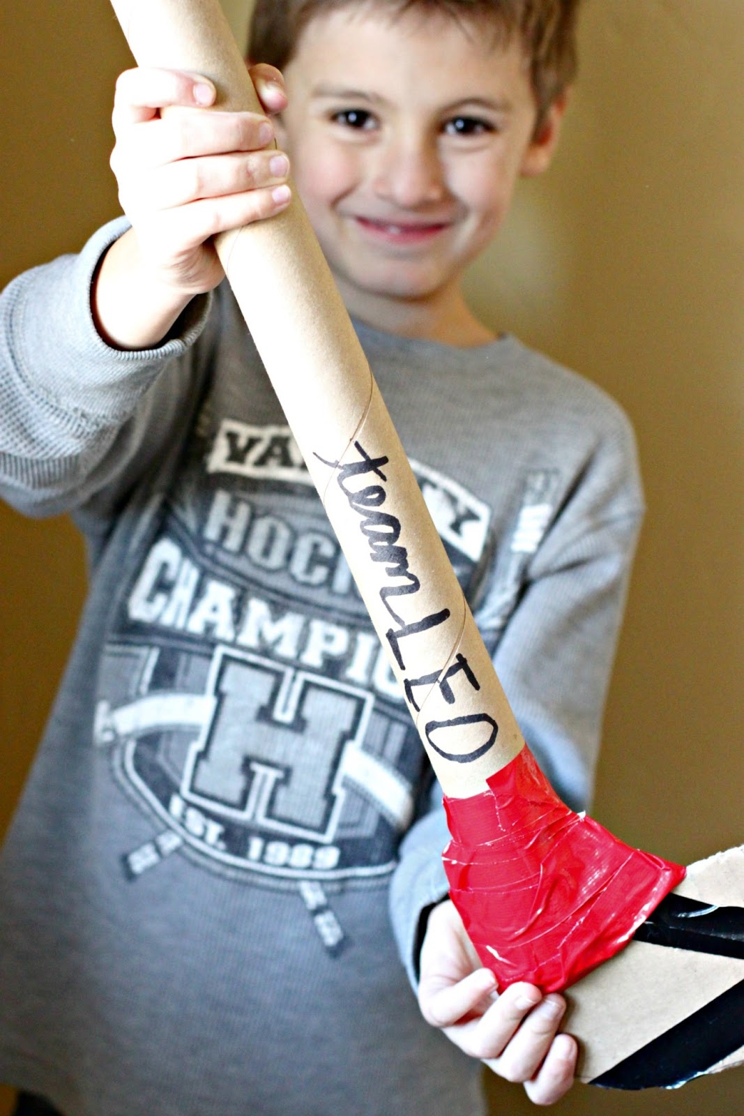 Larissa Another Day Fun with the Kids Fridays Cardboard Indoor Hockey