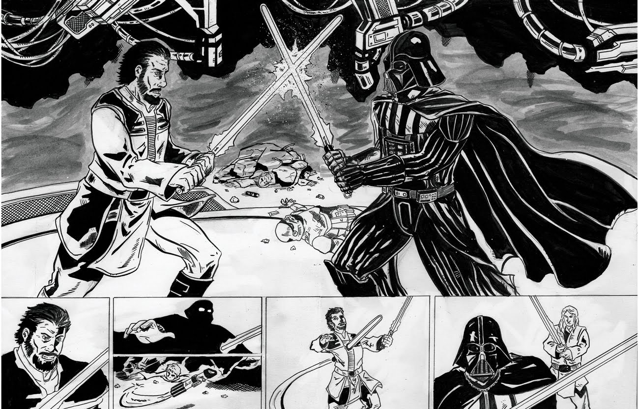 Nevic StudiosArt By Mike McMahon Darth Vader in "Surrounded" (In
