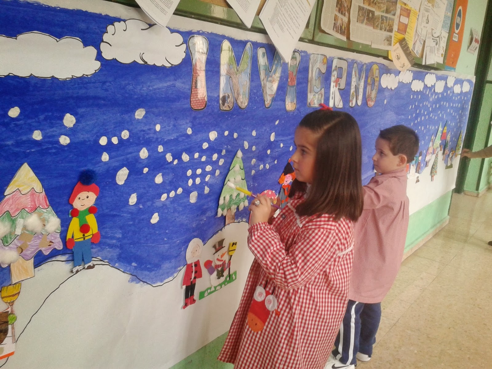 LOS PEQUES DE FELI NUESTRO MURAL DEL INVIERNO