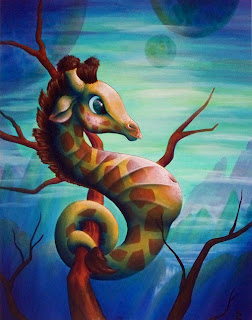 Sea Giraffe Acrylic Painting