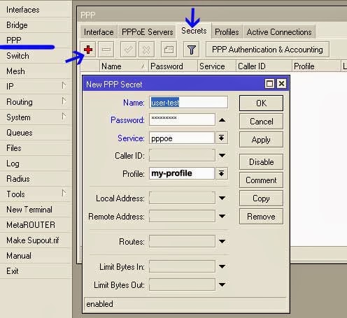 Mikrotik PPPoE Secret Profile Mikrotik PPPoE Secret Profile