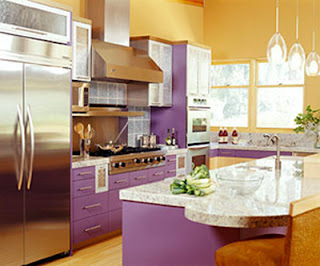 purple kitchen cabinets