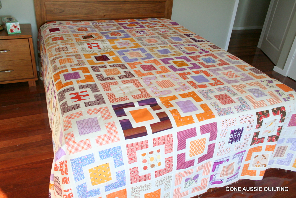 Gone Aussie Quilting Garden Fence Quilt Top Finished