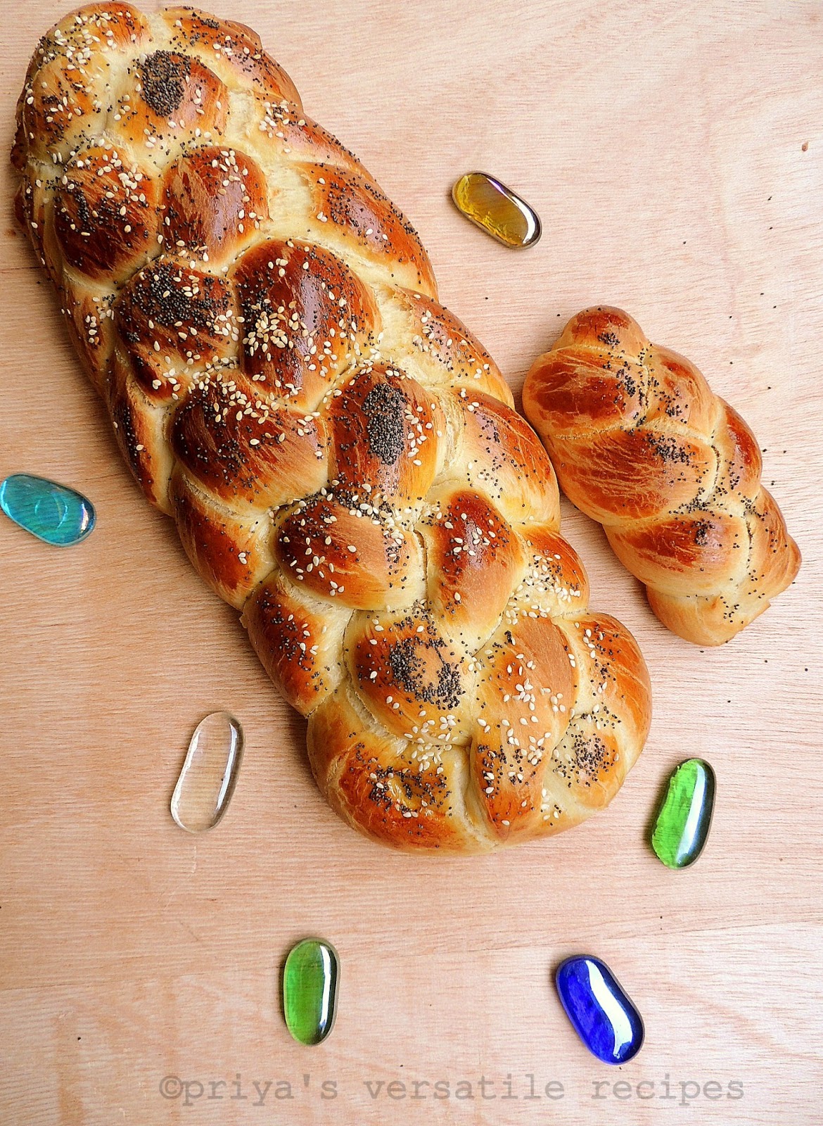 Priya's Versatile Recipes SixStrand Braided Challah Bread