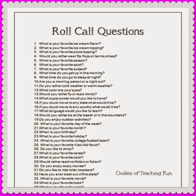 Roll call question free