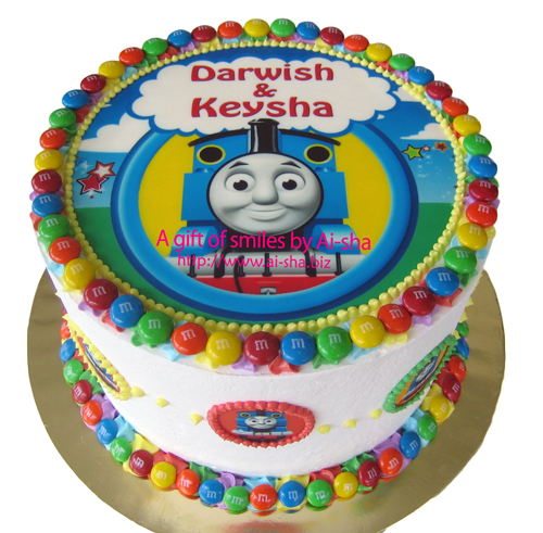 Rainbow Cake Edible Image Thomas and Friends Kek ...