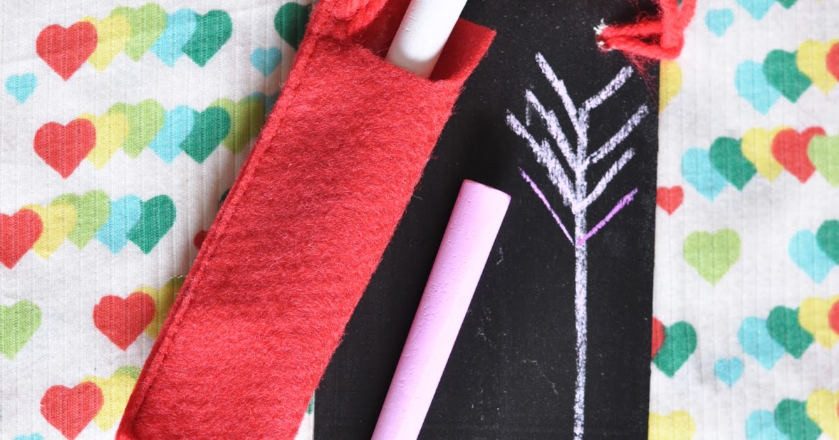 brown bobbin DIY mini chalkboard and chalk pouch