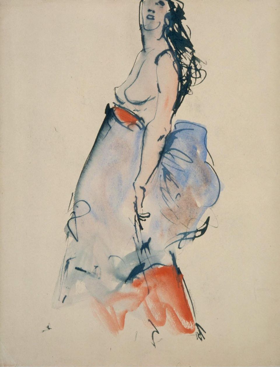 The 34 year old model, who is expecting a boy this month, posed nude for an ... Nude+Model+with+Blue+and+Red+Skirt+watercolour+31.4+x+25.4+cm The 34 year old model, who is expecting a boy this month, posed nude for an ...