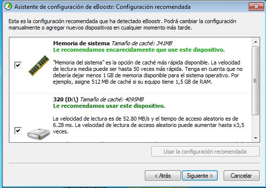 eBoostr 4.5.0 Programa para Usar USB o Disco Duro como RAM en Español