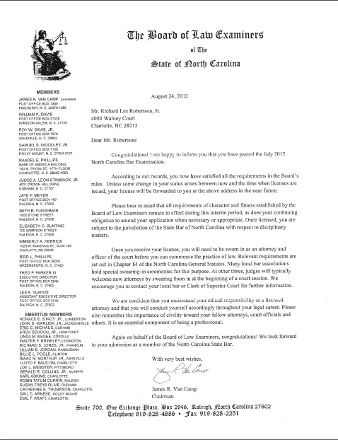 North carolina bar exam image