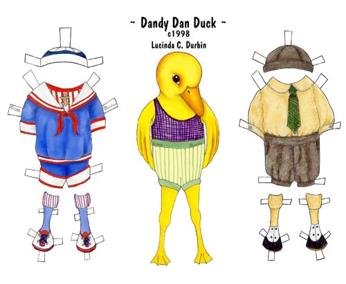yellow duck paper dolls