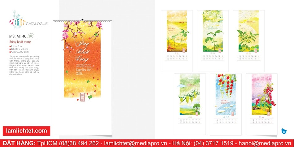 Mẫu Thiết Kế Lịch Treo Tường Đẹp Rẻ: Lịch 7 Tờ Lòxo AH46 - Sống Khát Vọng Mẫu Thiết Kế Lịch Treo Tường Đẹp Rẻ: Lịch 7 Tờ Lòxo AH46 - Sống Khát Vọng