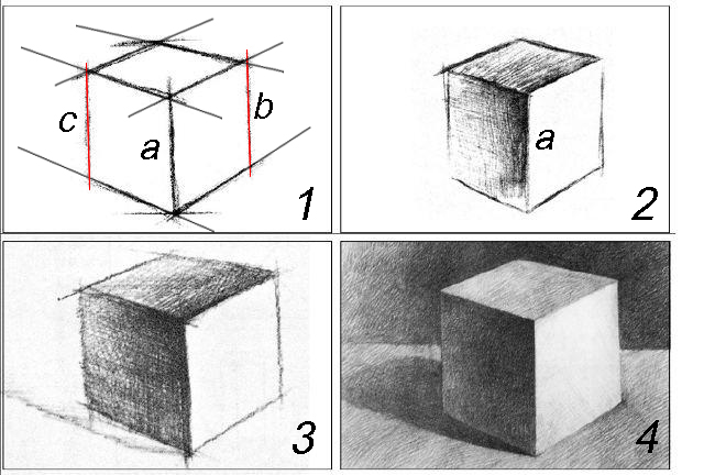 Các bước vẽ khối vuông, trụ, tròn | Luyện thi khối H,V