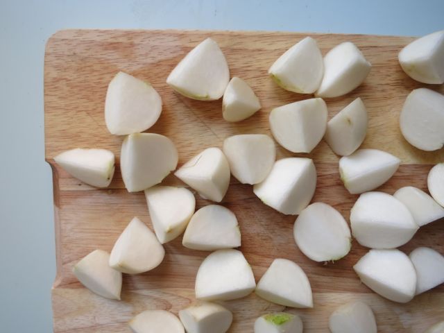 baby turnips, quartered baby turnips, quartered