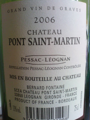 WINE IN SWEDEN: TN : Chateau Pont Saint-Martin 2006 ...