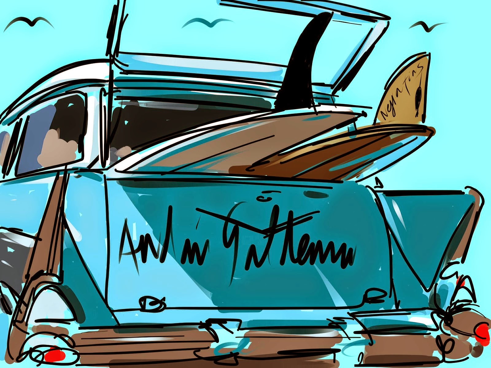 Longboard Retro Days Surf Art ANDONI GALDEANO