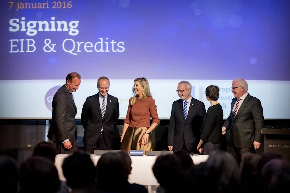 Queen Maxima attends the signing ceremony of 100 million from the European Investment Bank to Credits microfinance Netherlands