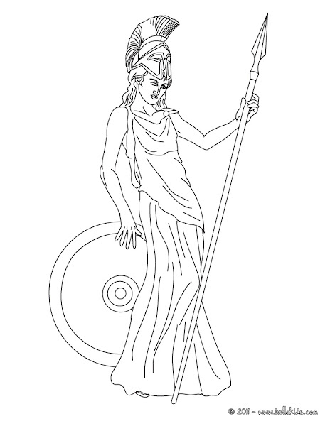 Athena Greek Goddess Coloring Pages