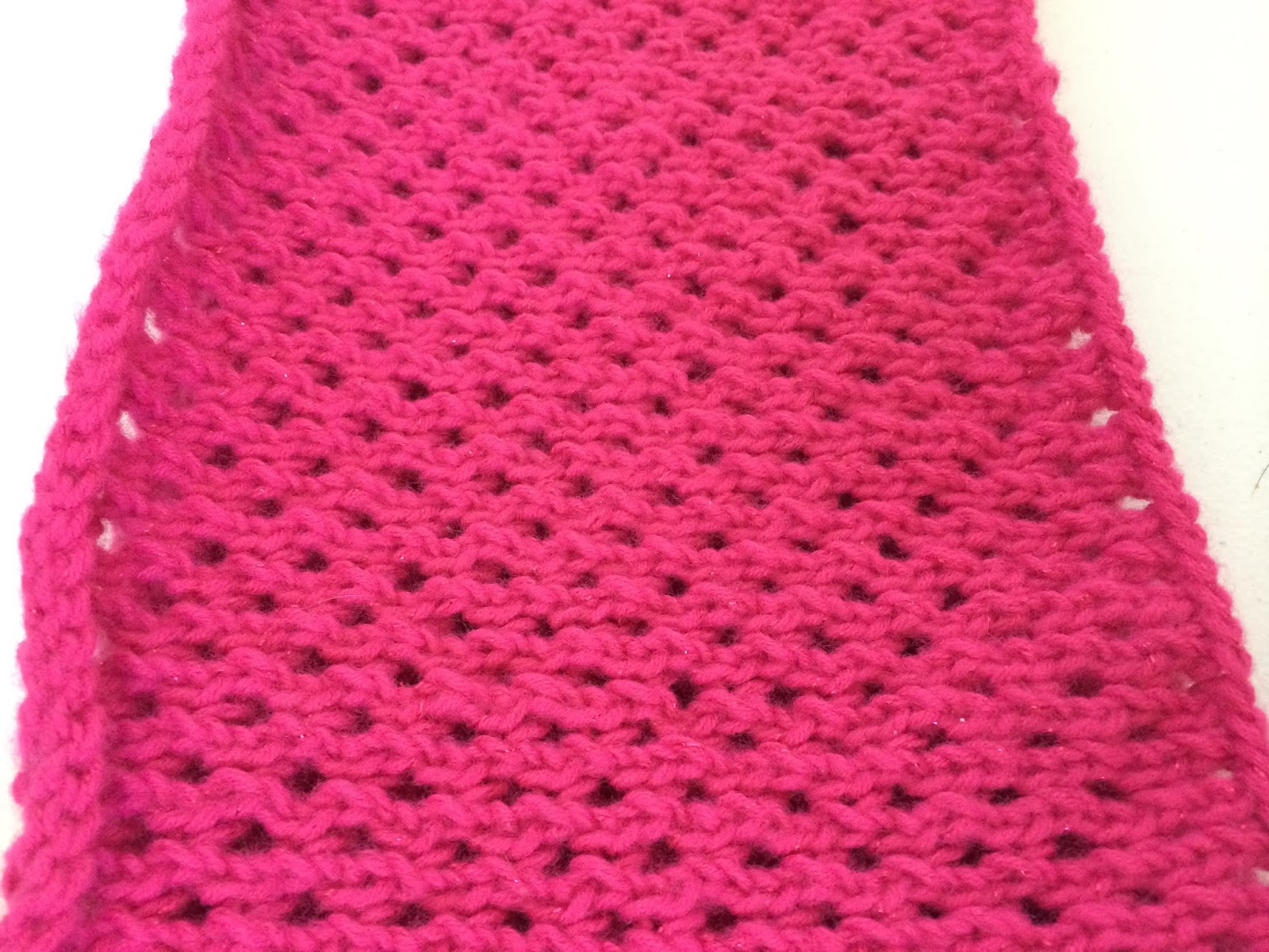 SaraMarieCreations: FO - and Free Pattern! Eyelet Cowl in Hot Pink Sparkle