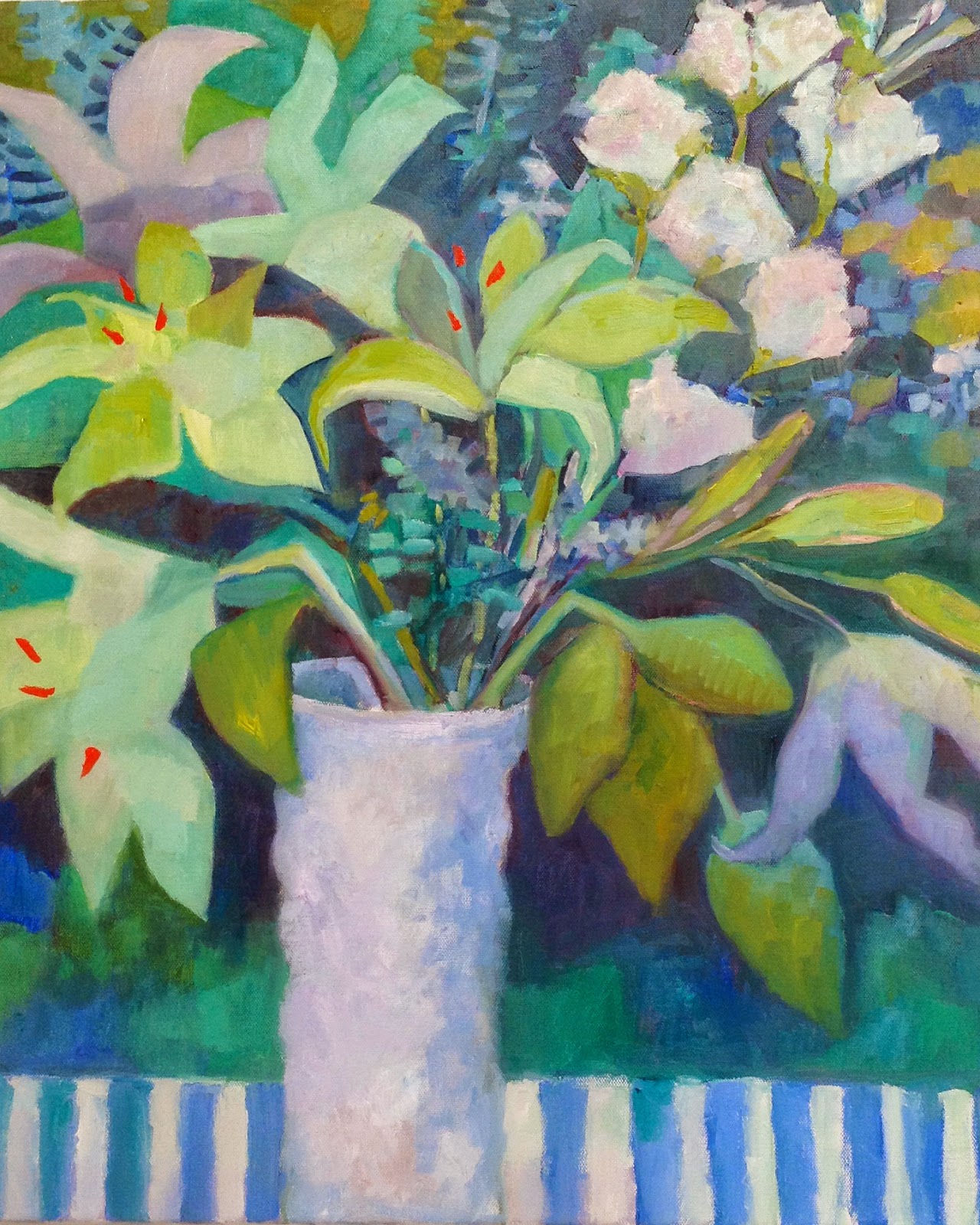 Daily Painters Of Colorado "Green Lilies" by Santa Fe artist Annie O