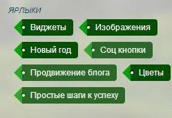 Как вставить в блог blogspot гаджет Ярлыки с использование CSS стилей