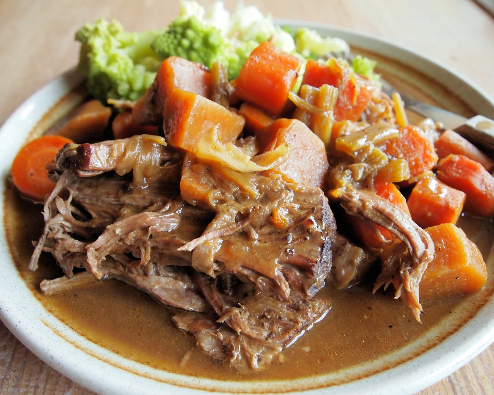 Slow Cooked Brisket of Beef with a Medley of Root Vegetables Slow Sunday