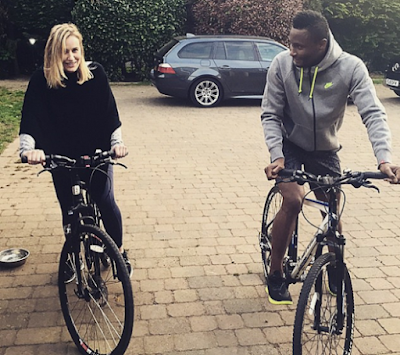 Photo: Mikel Obi and girlfriend enjoy bicyle ride together