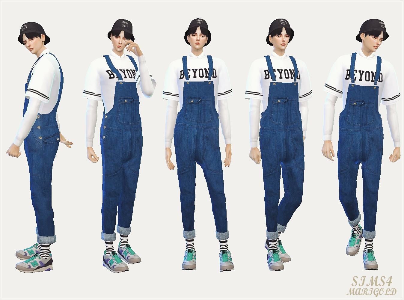 Jeans Overalls for Males by Sims 4 Marigold. 