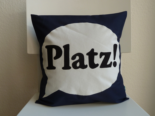 binedoro Blog ⎮ Kissenbezug mit Sprechblase ⎮ Kissen