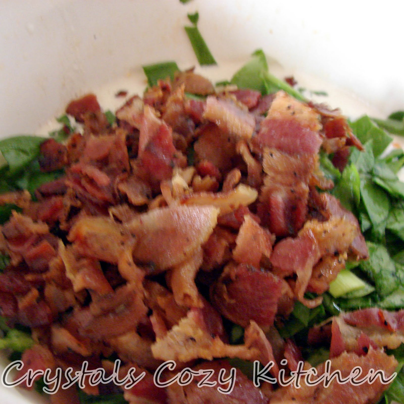 Crystal's Cozy Kitchen Spinach, Leek & Bacon Quiche