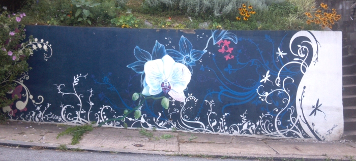 Gary Pletsch's Arty Party Mural, 2008, Marlow Street at Gibson St, by Linzy Miggantz and Alison Zapata 2008