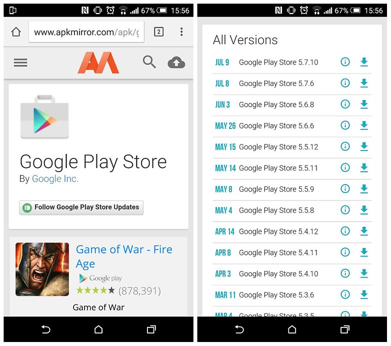 google play store download apk mirror