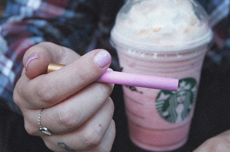 pink starbucks pink cigarette