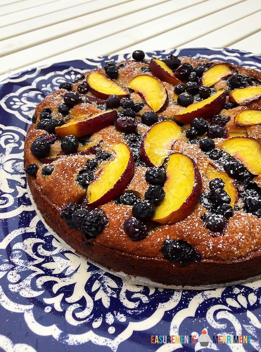 Measurements of Merriment Nectarine & Blueberry Cake