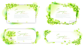 新緑の春のレターヘッド見本 green glow spring letterhead イラスト素材