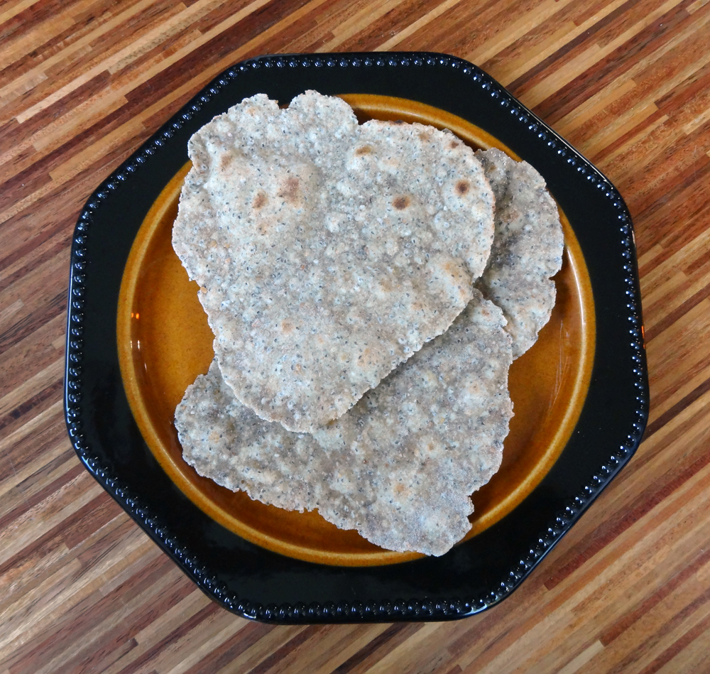 The Veggie Voyager gluten free chiaflaxrice roti