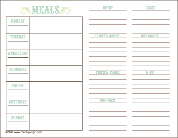 meal plan organizer