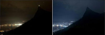 o Cristo Redentor durante a Hora do Planeta