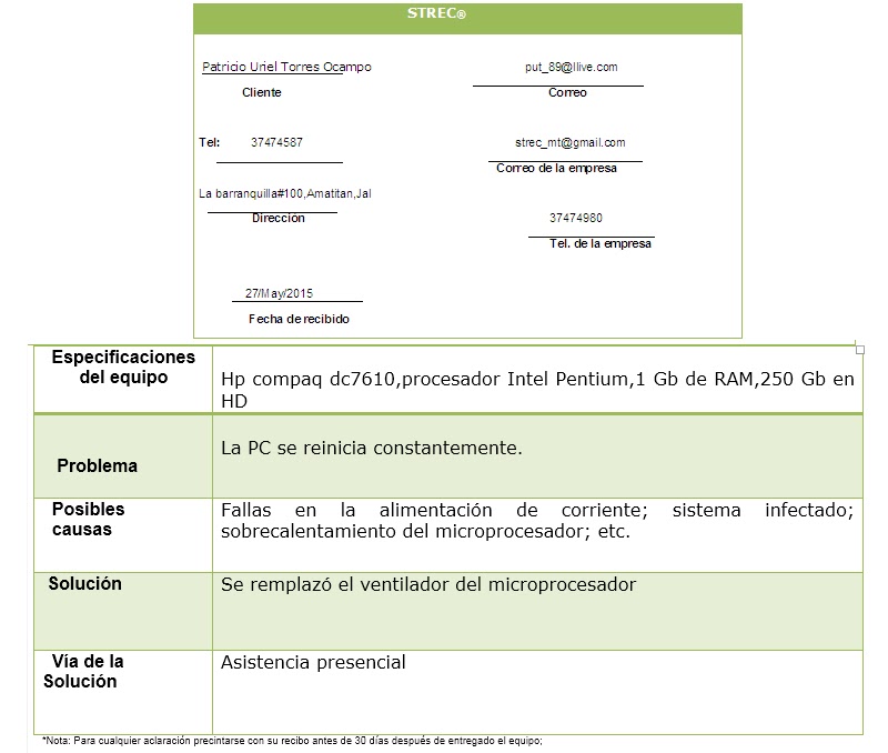 formato para orden de trabajo