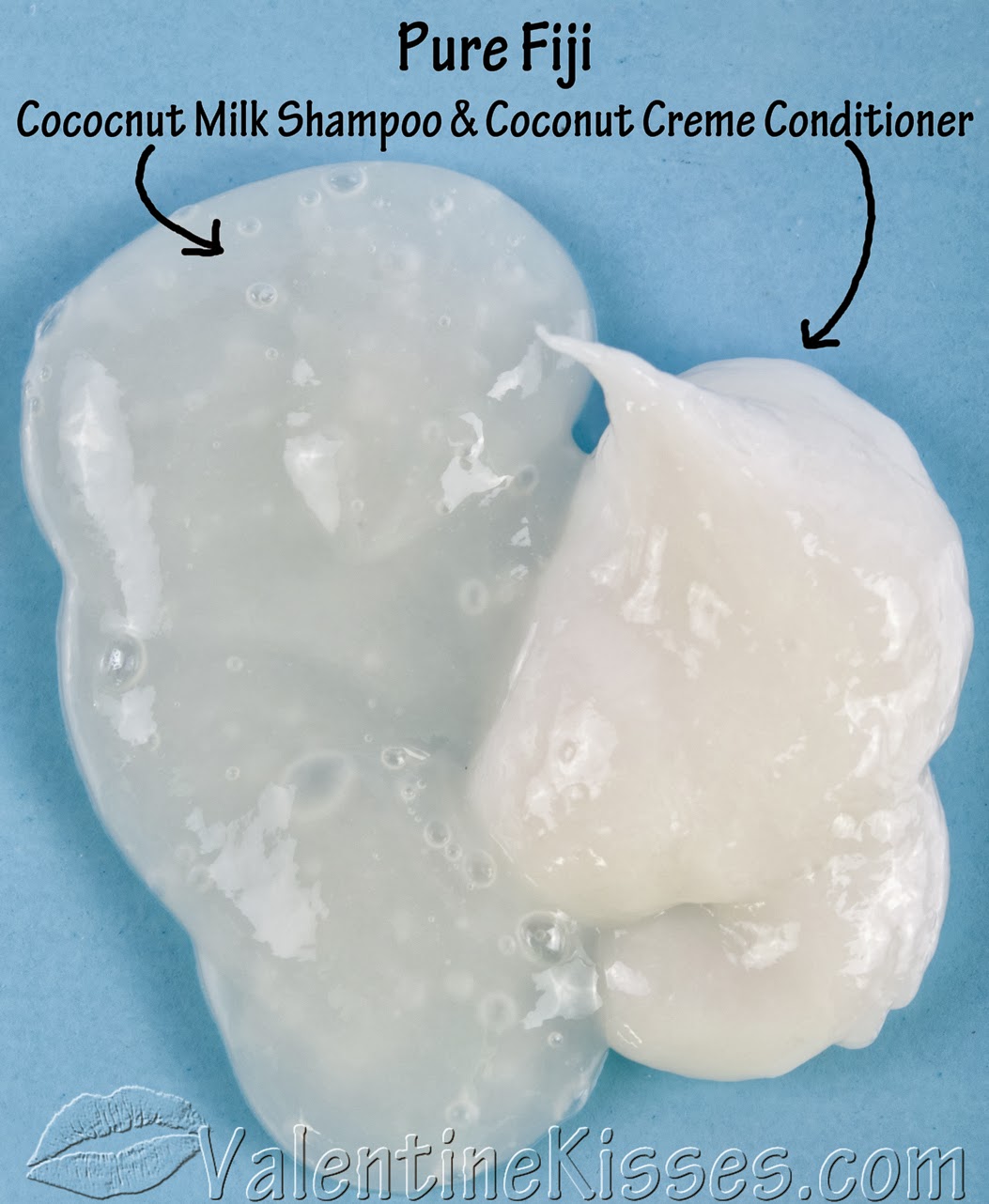 Valentine Kisses Pure Fiji Coconut Milk Shampoo & Coconut Creme Conditioner pics, swatches