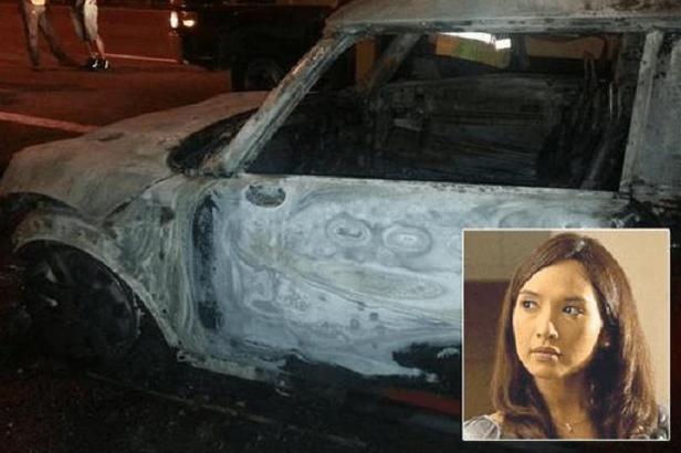 Kereta Mini Cooper Vanidah Imran Terbakar Dalam Kemalangan Kereta Mini Cooper Vanidah Imran Terbakar